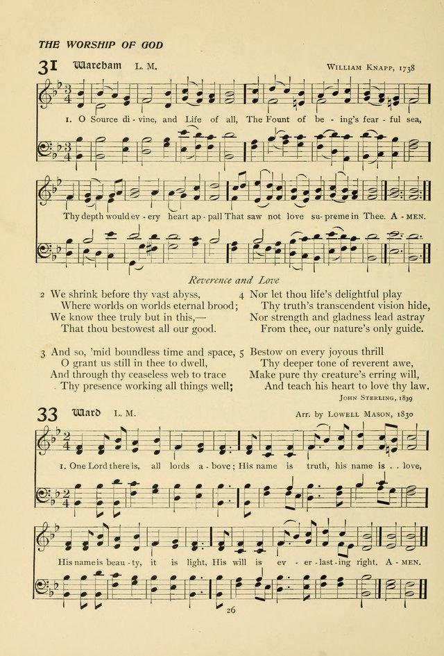 The Pilgrim Hymnal page 26