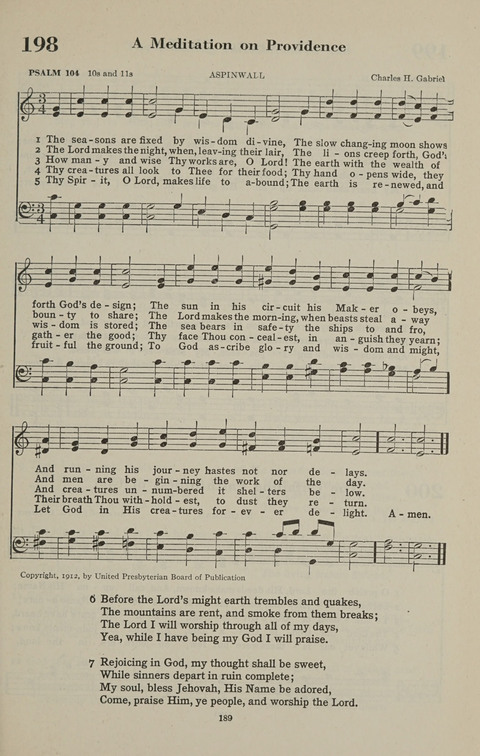 The Psalter Hymnal: The Psalms and Selected Hymns page 189