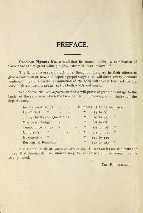 Precious Hymns No. 2 page iii