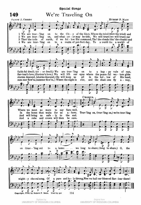 Popular Hymns No. 3: popular songs and standard hymns, suitable for the Bible school, church services, Christian Endeavor, evangelistic meetings and for the family circle page 114