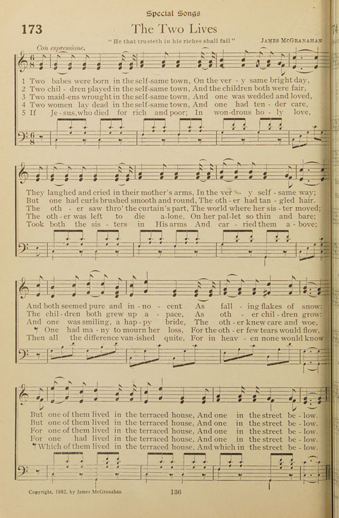 Popular Hymns No. 3: popular songs and standard hymns, suitable for the Bible school, church services, Christian Endeavor, evangelistic meetings and for the family circle page 136