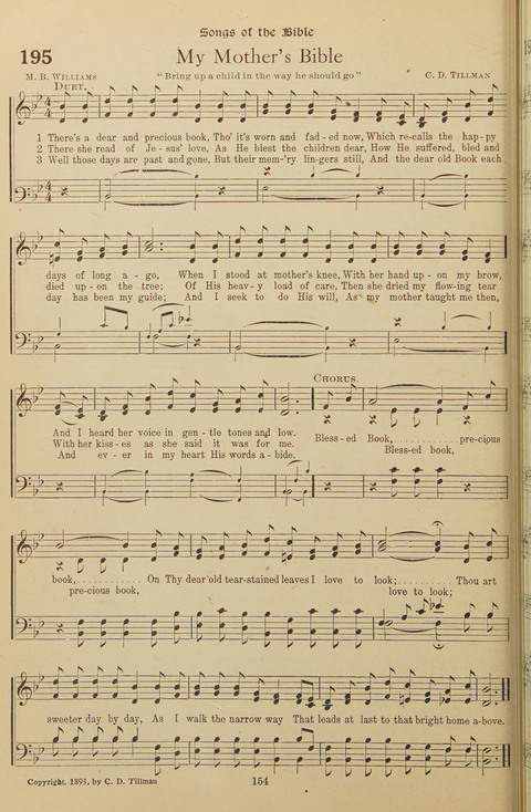 Popular Hymns No. 3: popular songs and standard hymns, suitable for the Bible school, church services, Christian Endeavor, evangelistic meetings and for the family circle page 154