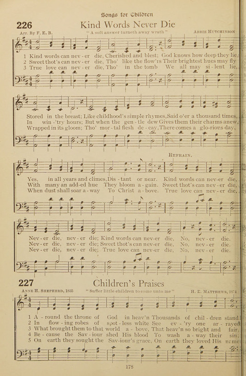 Popular Hymns No. 3: popular songs and standard hymns, suitable for the Bible school, church services, Christian Endeavor, evangelistic meetings and for the family circle page 178