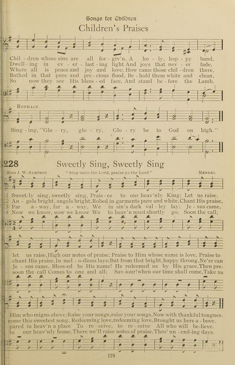 Popular Hymns No. 3: popular songs and standard hymns, suitable for the Bible school, church services, Christian Endeavor, evangelistic meetings and for the family circle page 179