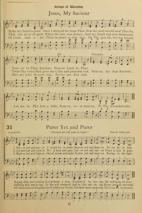 Popular Hymns No. 3: popular songs and standard hymns, suitable for the Bible school, church services, Christian Endeavor, evangelistic meetings and for the family circle page 21