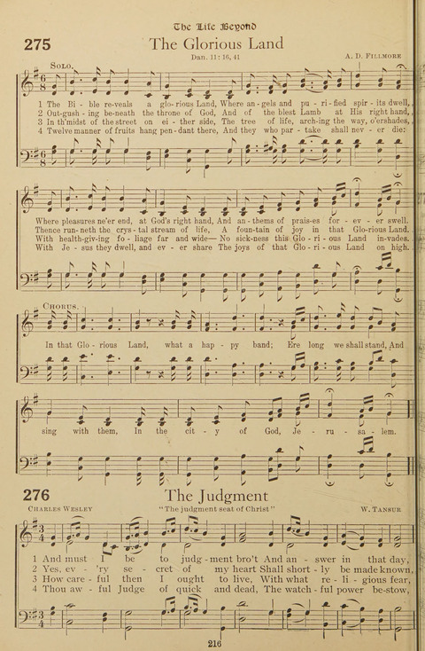 Popular Hymns No. 3: popular songs and standard hymns, suitable for the Bible school, church services, Christian Endeavor, evangelistic meetings and for the family circle page 216