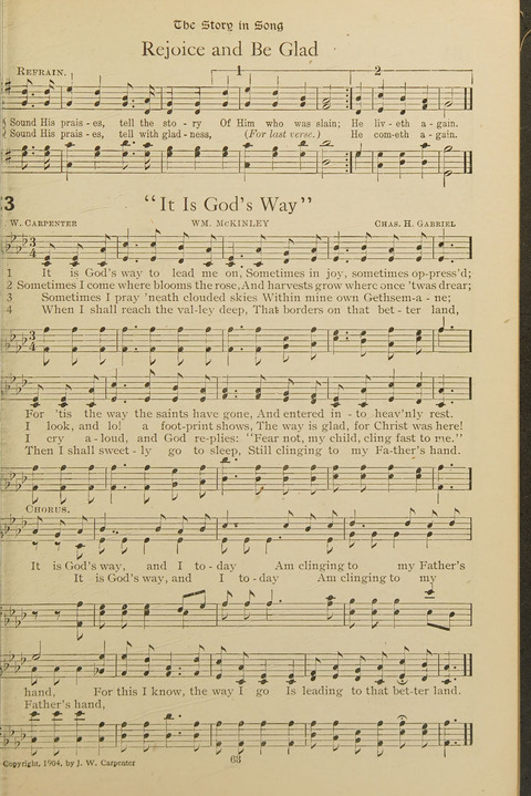 Popular Hymns No. 3: popular songs and standard hymns, suitable for the Bible school, church services, Christian Endeavor, evangelistic meetings and for the family circle page 63