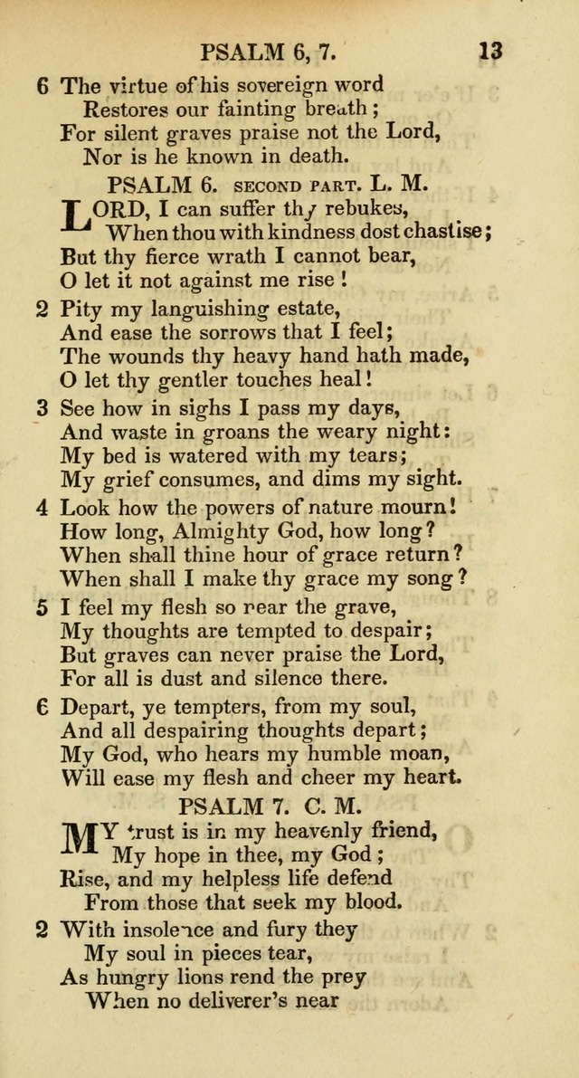 Psalms and Hymns Adapted to Public Worship, and Approved by the General Assembly of the Presbyterian Church in the United States of America page 13