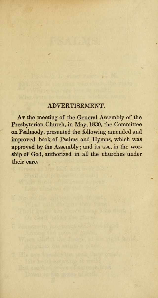 Psalms and Hymns Adapted to Public Worship, and Approved by the General Assembly of the Presbyterian Church in the United States of America page 3