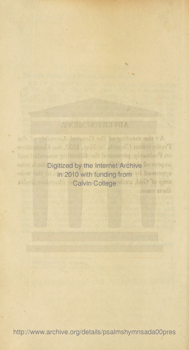 Psalms and Hymns Adapted to Public Worship, and Approved by the General Assembly of the Presbyterian Church in the United States of America page 4