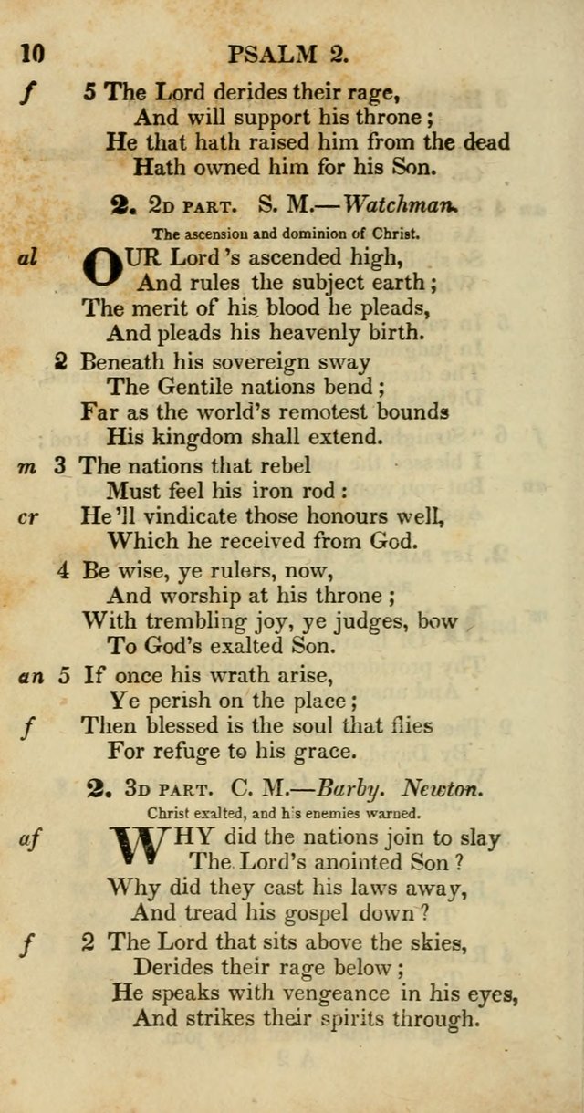 Psalms and Hymns, Adapted to Public Worship: and approved by the General Assembly of the Presbyterian Church in the United States of America: the latter being arranged according to subjects... page 10