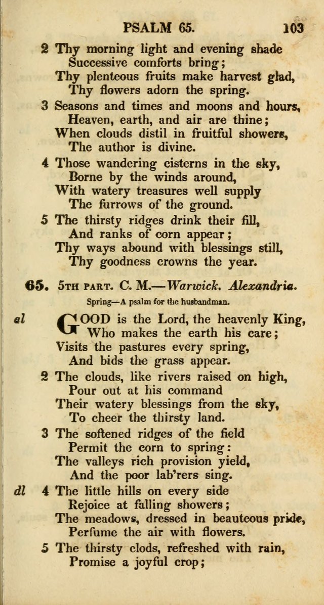 Psalms and Hymns, Adapted to Public Worship: and approved by the General Assembly of the Presbyterian Church in the United States of America: the latter being arranged according to subjects... page 103