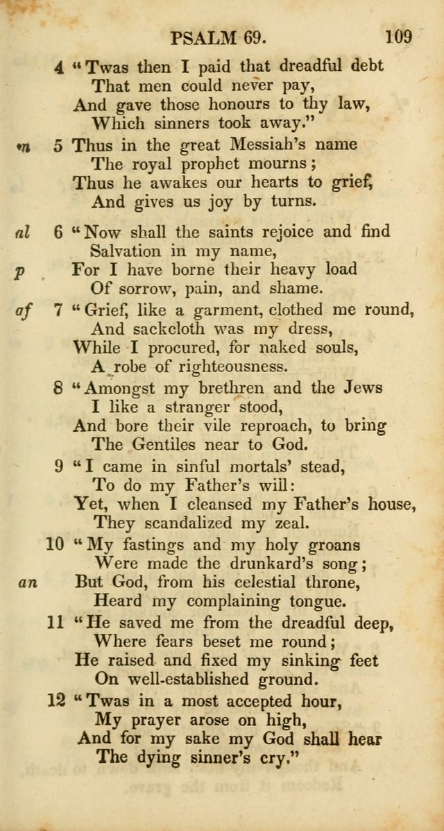 Psalms and Hymns, Adapted to Public Worship: and approved by the General Assembly of the Presbyterian Church in the United States of America: the latter being arranged according to subjects... page 109