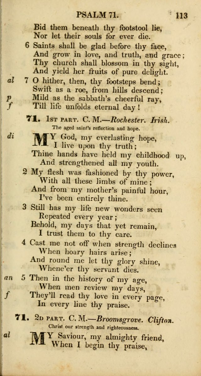 Psalms and Hymns, Adapted to Public Worship: and approved by the General Assembly of the Presbyterian Church in the United States of America: the latter being arranged according to subjects... page 113