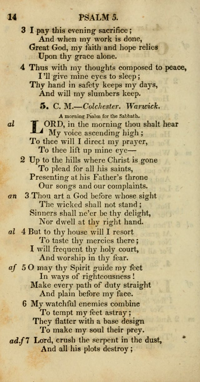 Psalms and Hymns, Adapted to Public Worship: and approved by the General Assembly of the Presbyterian Church in the United States of America: the latter being arranged according to subjects... page 14