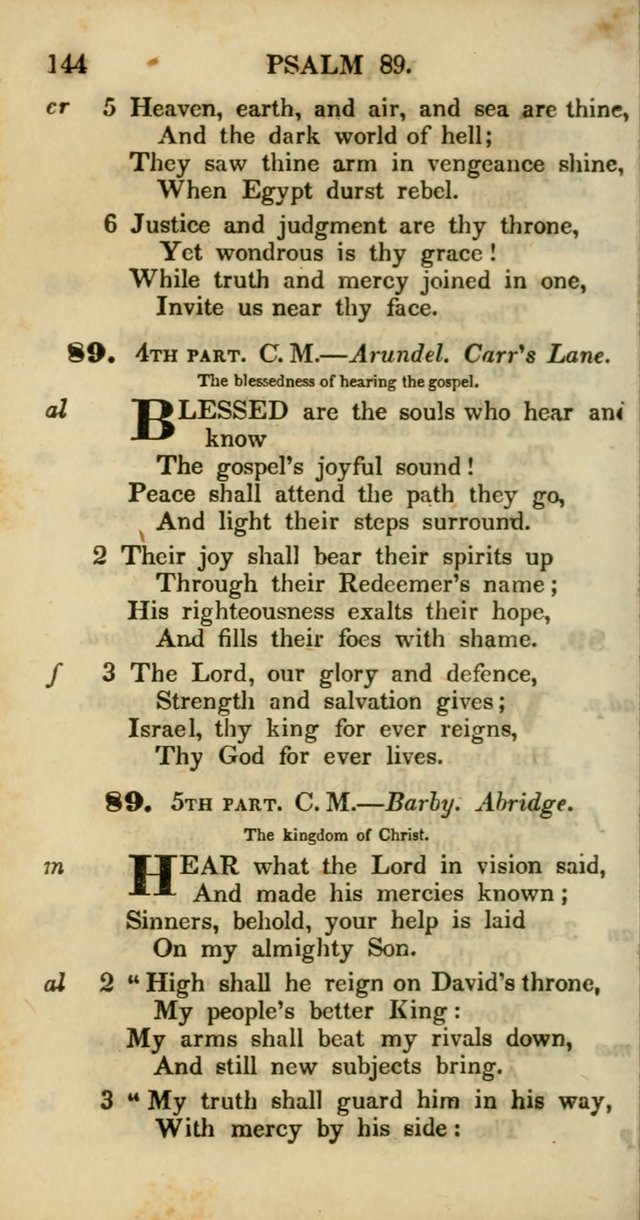 Psalms and Hymns, Adapted to Public Worship: and approved by the General Assembly of the Presbyterian Church in the United States of America: the latter being arranged according to subjects... page 144