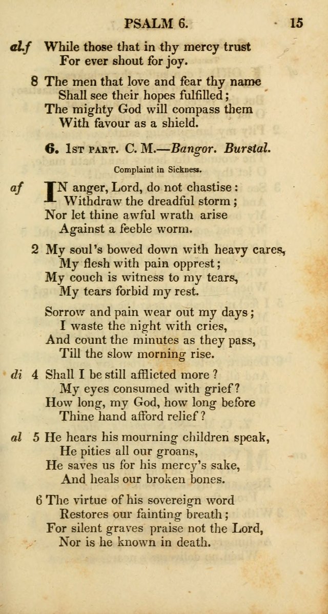 Psalms and Hymns, Adapted to Public Worship: and approved by the General Assembly of the Presbyterian Church in the United States of America: the latter being arranged according to subjects... page 15