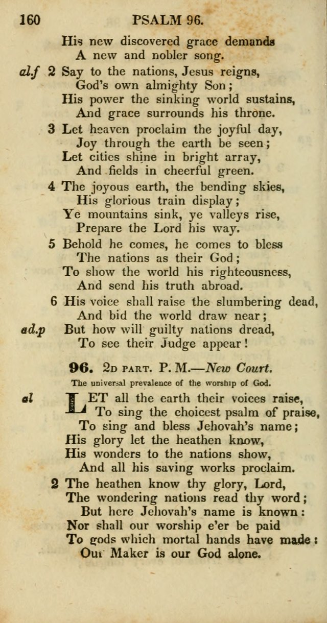 Psalms and Hymns, Adapted to Public Worship: and approved by the General Assembly of the Presbyterian Church in the United States of America: the latter being arranged according to subjects... page 160