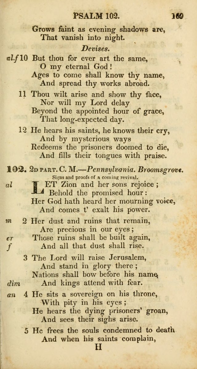 Psalms and Hymns, Adapted to Public Worship: and approved by the General Assembly of the Presbyterian Church in the United States of America: the latter being arranged according to subjects... page 169