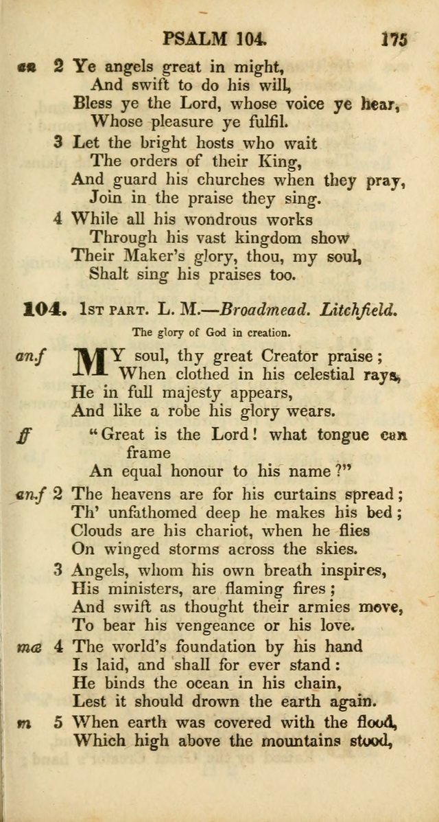 Psalms and Hymns, Adapted to Public Worship: and approved by the General Assembly of the Presbyterian Church in the United States of America: the latter being arranged according to subjects... page 175