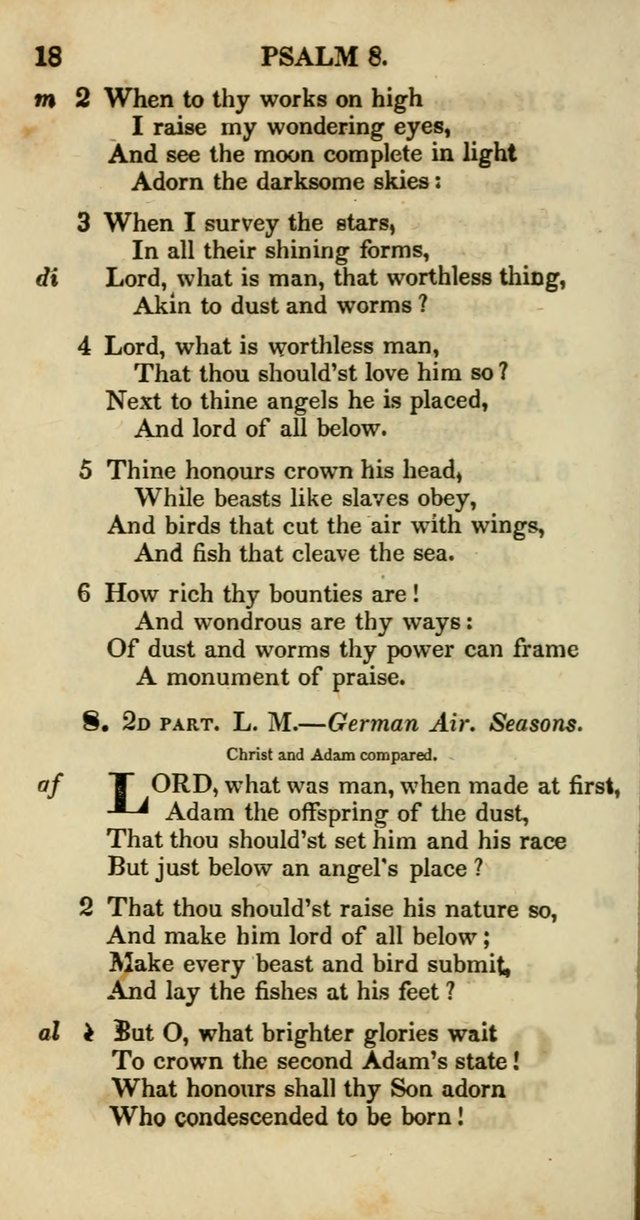 Psalms and Hymns, Adapted to Public Worship: and approved by the General Assembly of the Presbyterian Church in the United States of America: the latter being arranged according to subjects... page 18