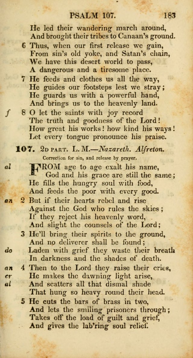 Psalms and Hymns, Adapted to Public Worship: and approved by the General Assembly of the Presbyterian Church in the United States of America: the latter being arranged according to subjects... page 183