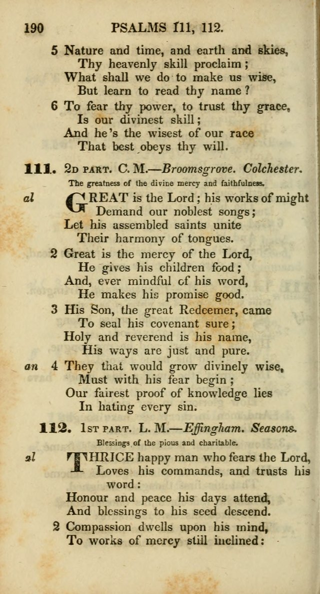 Psalms and Hymns, Adapted to Public Worship: and approved by the General Assembly of the Presbyterian Church in the United States of America: the latter being arranged according to subjects... page 190