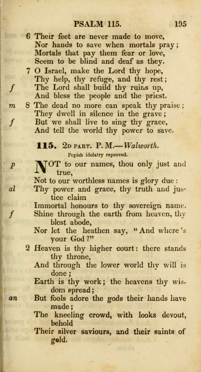 Psalms and Hymns, Adapted to Public Worship: and approved by the General Assembly of the Presbyterian Church in the United States of America: the latter being arranged according to subjects... page 195