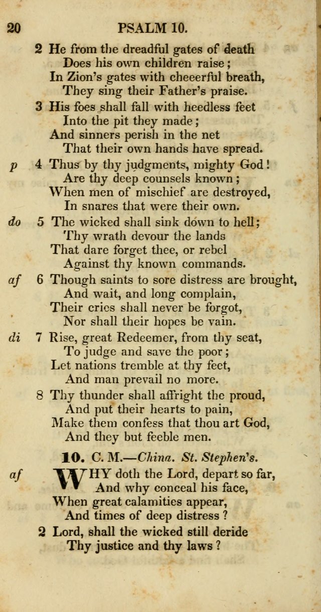 Psalms and Hymns, Adapted to Public Worship: and approved by the General Assembly of the Presbyterian Church in the United States of America: the latter being arranged according to subjects... page 20