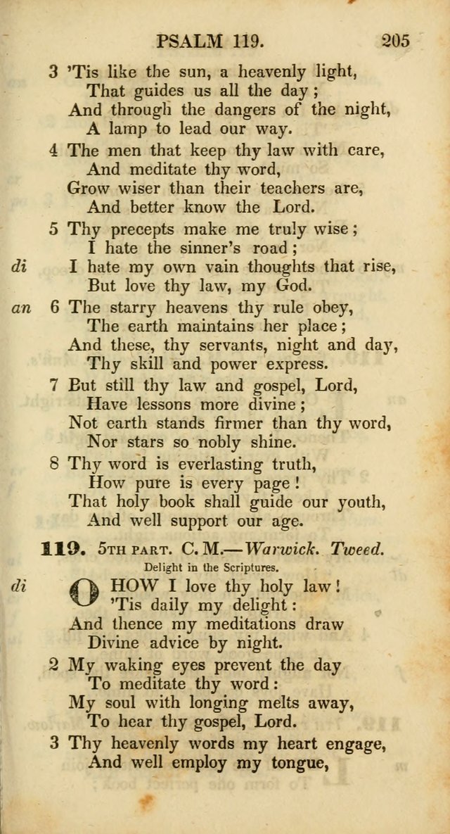 Psalms and Hymns, Adapted to Public Worship: and approved by the General Assembly of the Presbyterian Church in the United States of America: the latter being arranged according to subjects... page 205