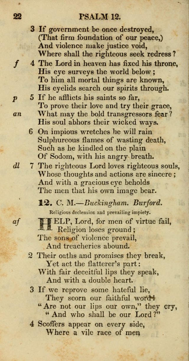 Psalms and Hymns, Adapted to Public Worship: and approved by the General Assembly of the Presbyterian Church in the United States of America: the latter being arranged according to subjects... page 22