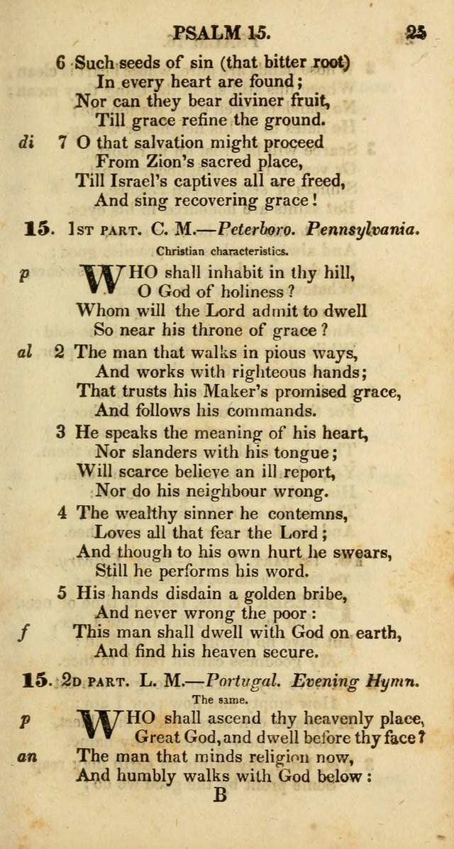 Psalms and Hymns, Adapted to Public Worship: and approved by the General Assembly of the Presbyterian Church in the United States of America: the latter being arranged according to subjects... page 25