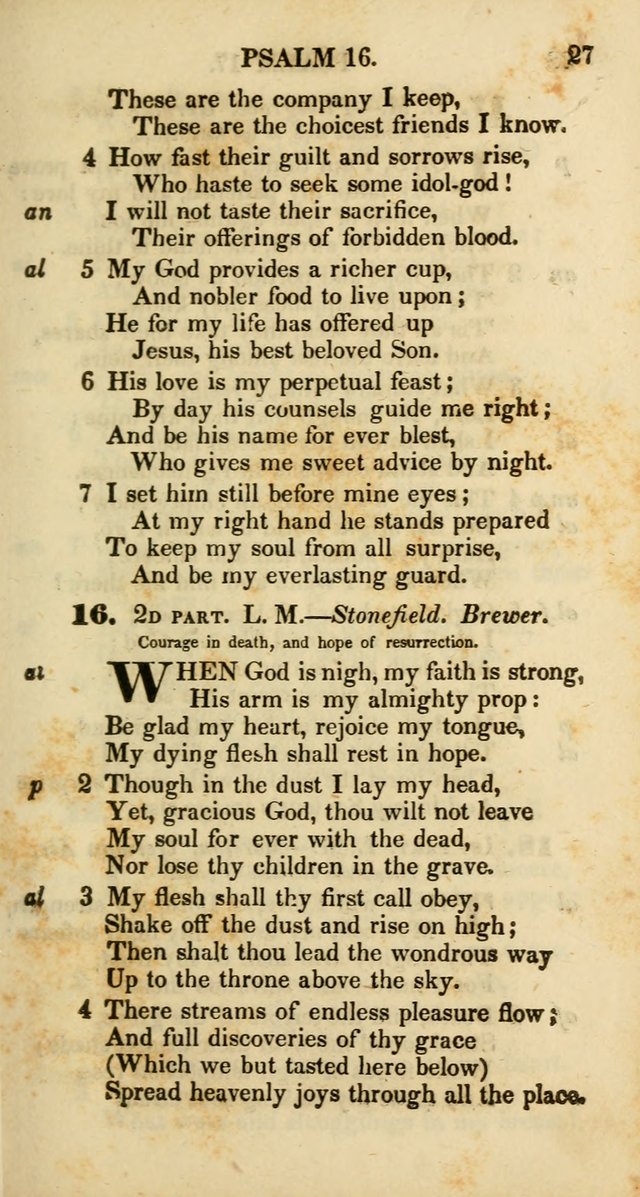 Psalms and Hymns, Adapted to Public Worship: and approved by the General Assembly of the Presbyterian Church in the United States of America: the latter being arranged according to subjects... page 27