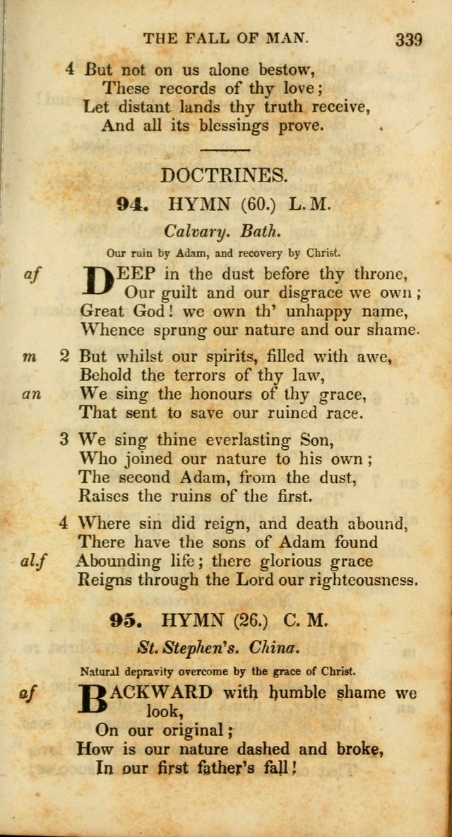 Psalms and Hymns, Adapted to Public Worship: and approved by the General Assembly of the Presbyterian Church in the United States of America: the latter being arranged according to subjects... page 339