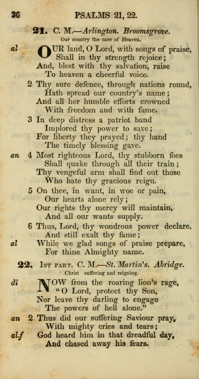 Psalms and Hymns, Adapted to Public Worship: and approved by the General Assembly of the Presbyterian Church in the United States of America: the latter being arranged according to subjects... page 36