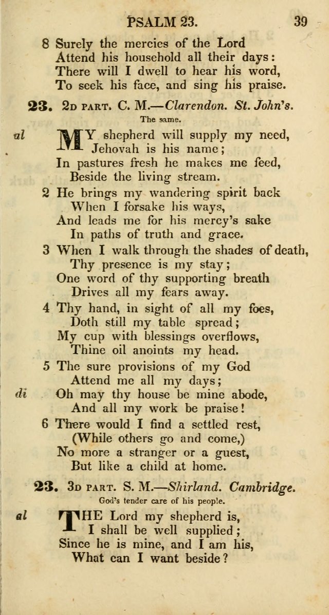 Psalms and Hymns, Adapted to Public Worship: and approved by the General Assembly of the Presbyterian Church in the United States of America: the latter being arranged according to subjects... page 39