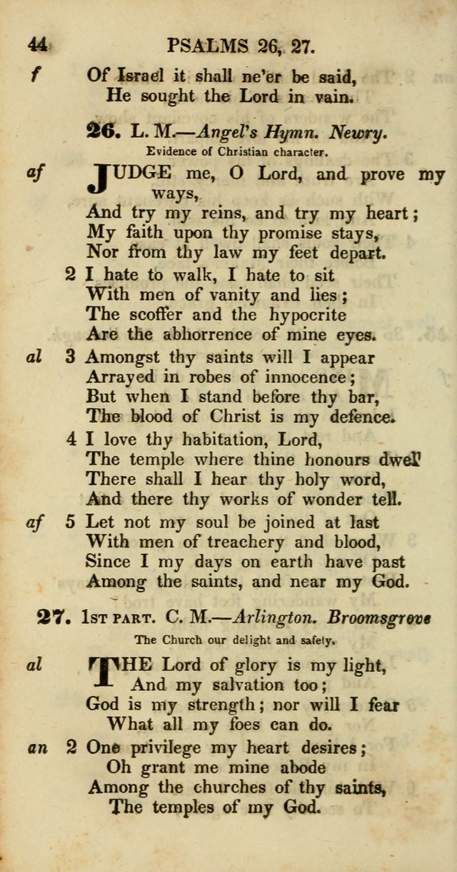 Psalms and Hymns, Adapted to Public Worship: and approved by the General Assembly of the Presbyterian Church in the United States of America: the latter being arranged according to subjects... page 44