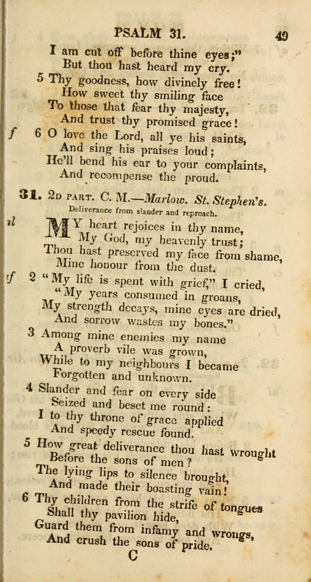 Psalms and Hymns, Adapted to Public Worship: and approved by the General Assembly of the Presbyterian Church in the United States of America: the latter being arranged according to subjects... page 49