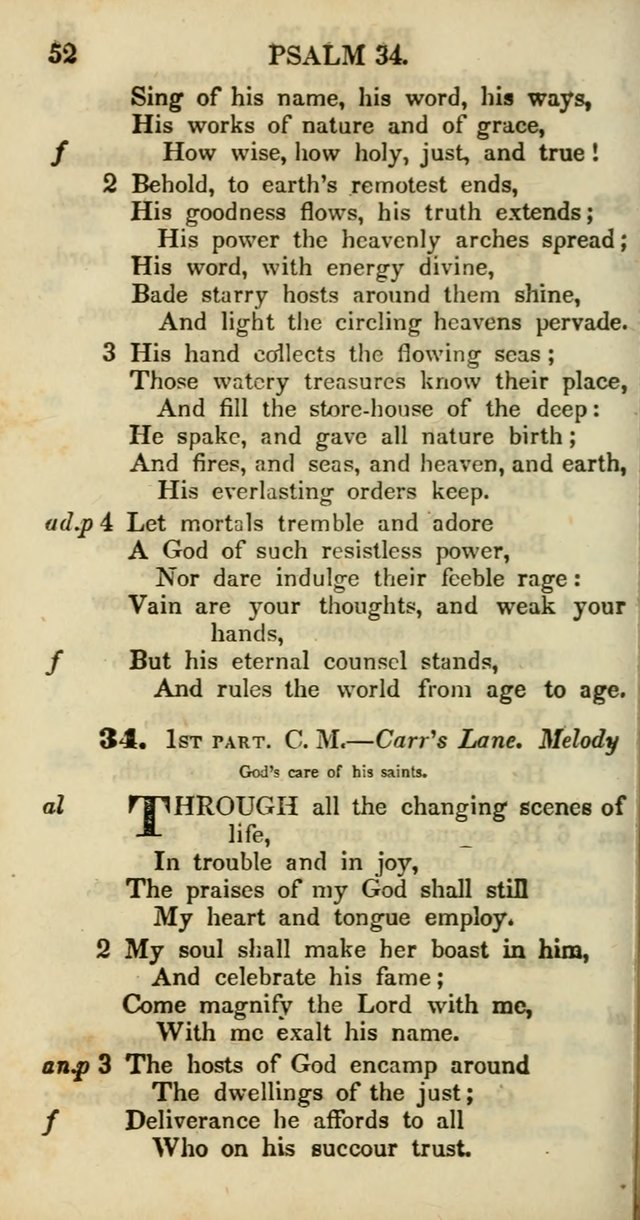 Psalms and Hymns, Adapted to Public Worship: and approved by the General Assembly of the Presbyterian Church in the United States of America: the latter being arranged according to subjects... page 52