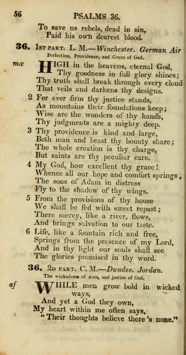 Psalms and Hymns, Adapted to Public Worship: and approved by the General Assembly of the Presbyterian Church in the United States of America: the latter being arranged according to subjects... page 56