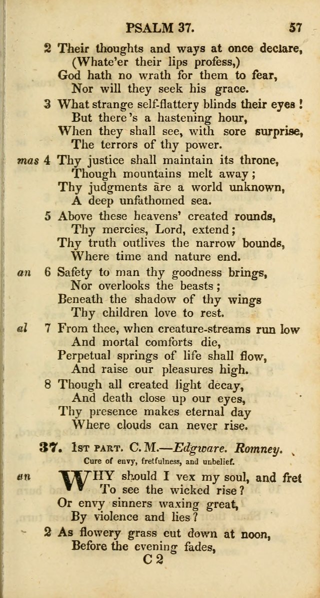 Psalms and Hymns, Adapted to Public Worship: and approved by the General Assembly of the Presbyterian Church in the United States of America: the latter being arranged according to subjects... page 57