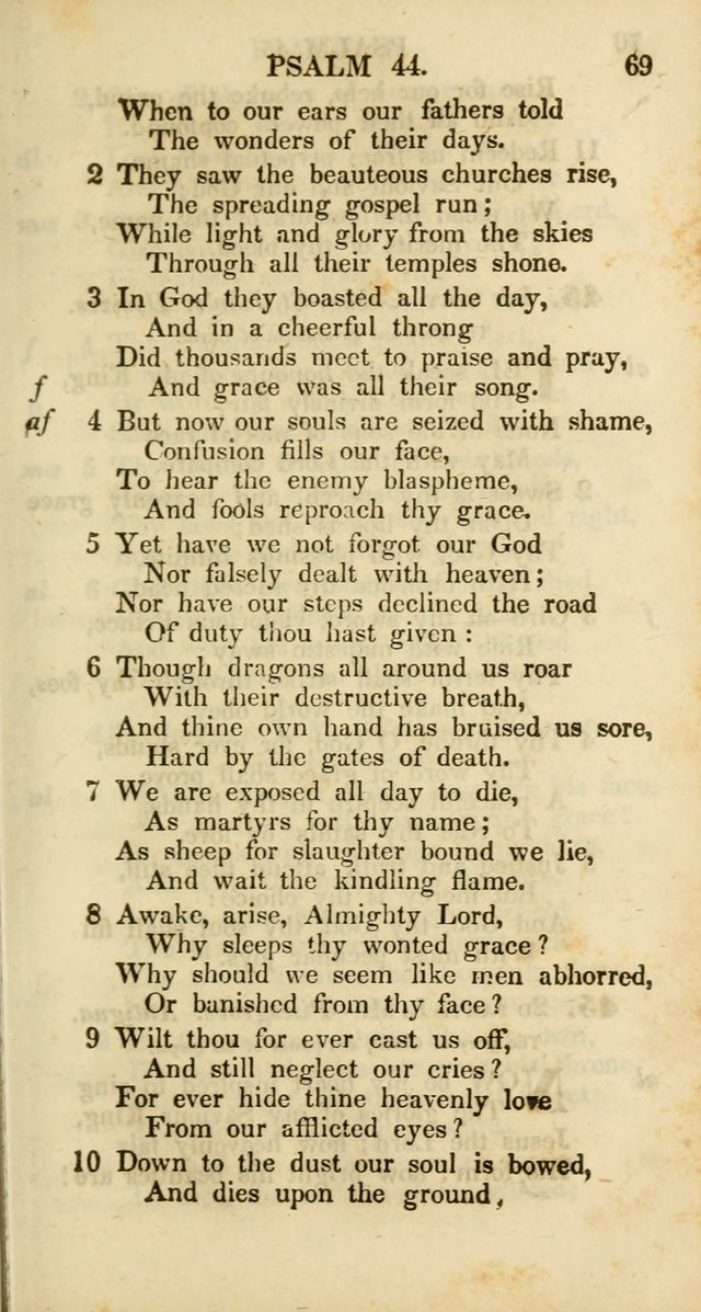 Psalms and Hymns, Adapted to Public Worship: and approved by the General Assembly of the Presbyterian Church in the United States of America: the latter being arranged according to subjects... page 69