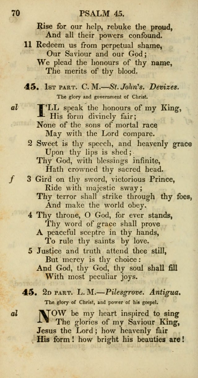 Psalms and Hymns, Adapted to Public Worship: and approved by the General Assembly of the Presbyterian Church in the United States of America: the latter being arranged according to subjects... page 70