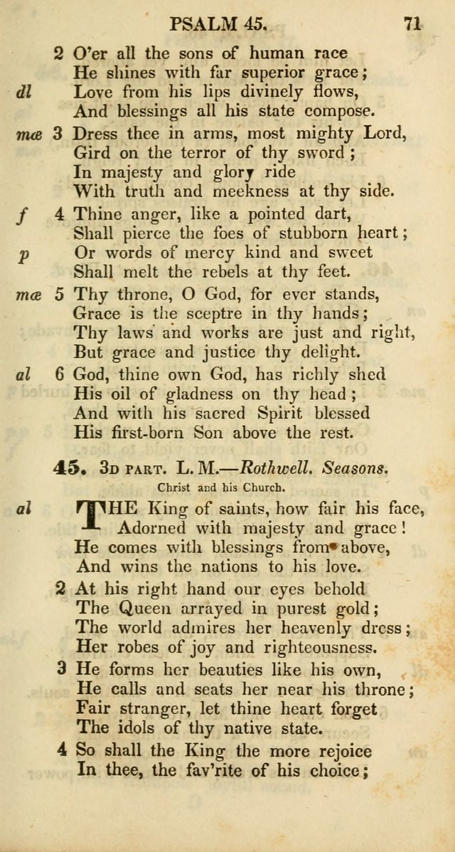 Psalms and Hymns, Adapted to Public Worship: and approved by the General Assembly of the Presbyterian Church in the United States of America: the latter being arranged according to subjects... page 71