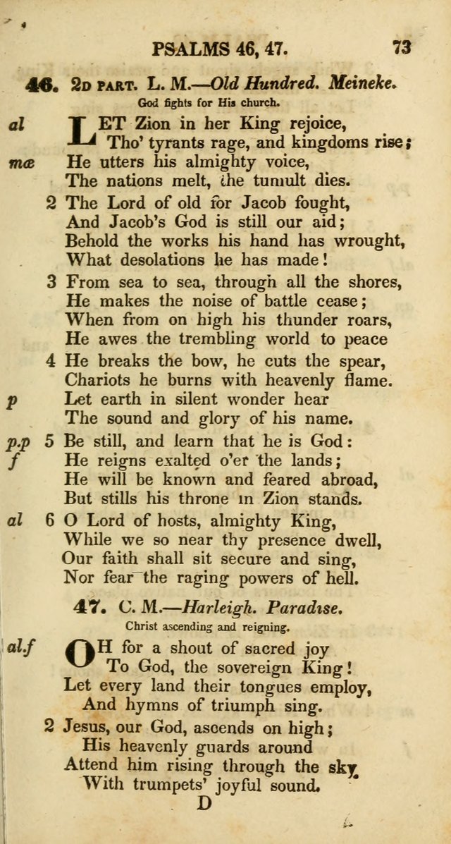 Psalms and Hymns, Adapted to Public Worship: and approved by the General Assembly of the Presbyterian Church in the United States of America: the latter being arranged according to subjects... page 73