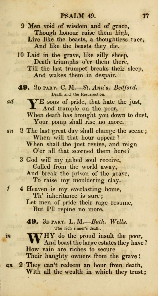 Psalms and Hymns, Adapted to Public Worship: and approved by the General Assembly of the Presbyterian Church in the United States of America: the latter being arranged according to subjects... page 77