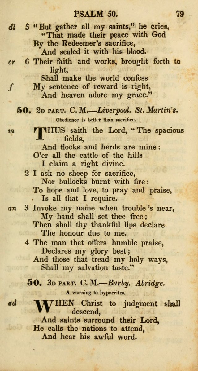 Psalms and Hymns, Adapted to Public Worship: and approved by the General Assembly of the Presbyterian Church in the United States of America: the latter being arranged according to subjects... page 79