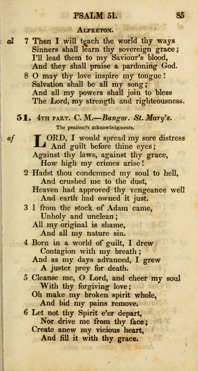 Psalms and Hymns, Adapted to Public Worship: and approved by the General Assembly of the Presbyterian Church in the United States of America: the latter being arranged according to subjects... page 85