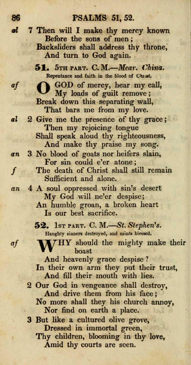 Psalms and Hymns, Adapted to Public Worship: and approved by the General Assembly of the Presbyterian Church in the United States of America: the latter being arranged according to subjects... page 86