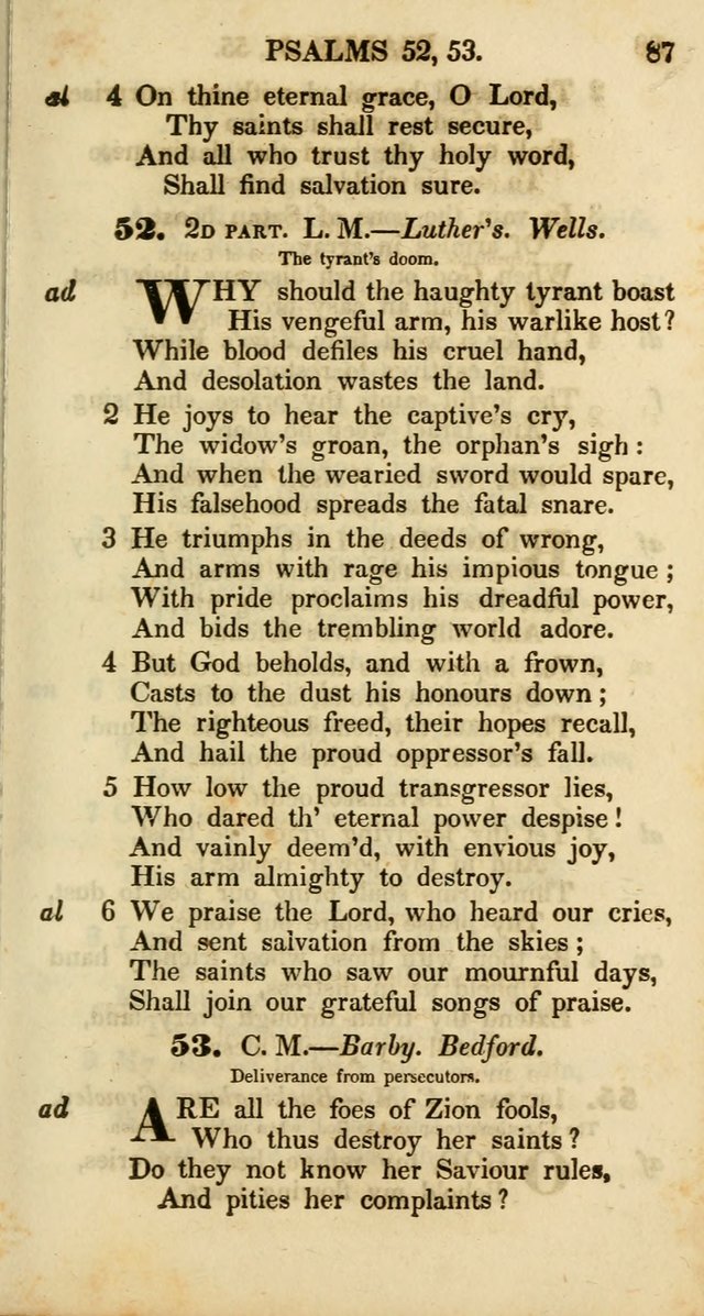 Psalms and Hymns, Adapted to Public Worship: and approved by the General Assembly of the Presbyterian Church in the United States of America: the latter being arranged according to subjects... page 87